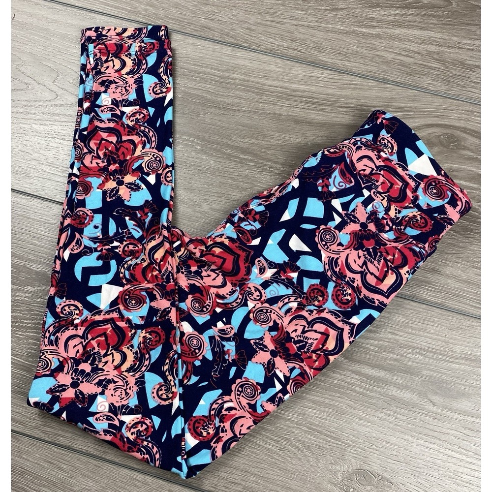 Lularoe Women's Pull On Geometric Pattern Leggings Multicolor One‎ Size